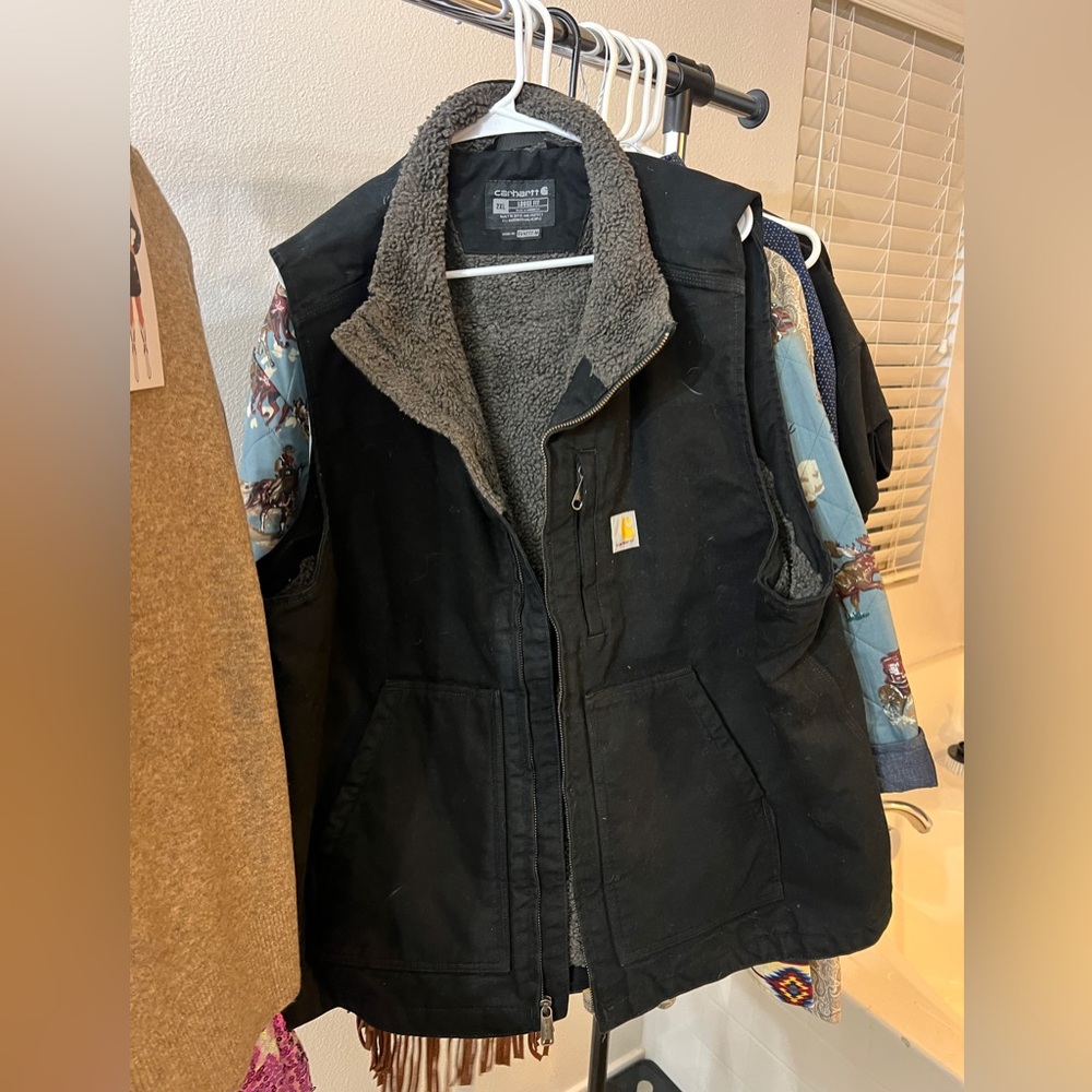 CARHARTT Men’s black fleece loose fit vest 2XL
